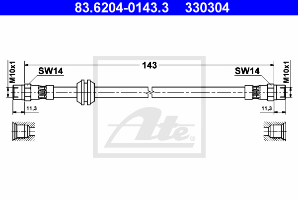 ATE 83.6204-0143.3 Flessibile del freno