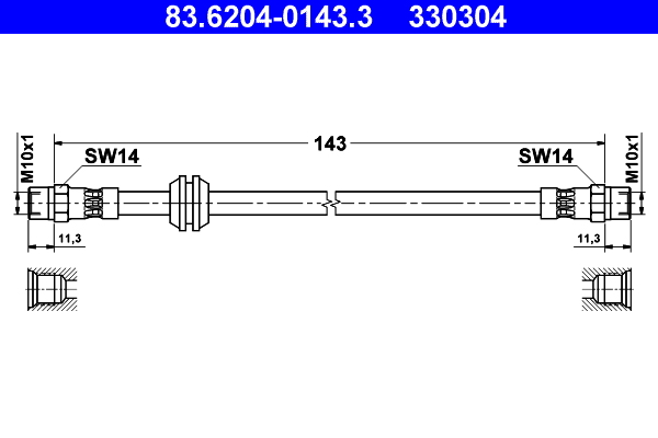 ATE 83.6204-0143.3 Bremsschlauch