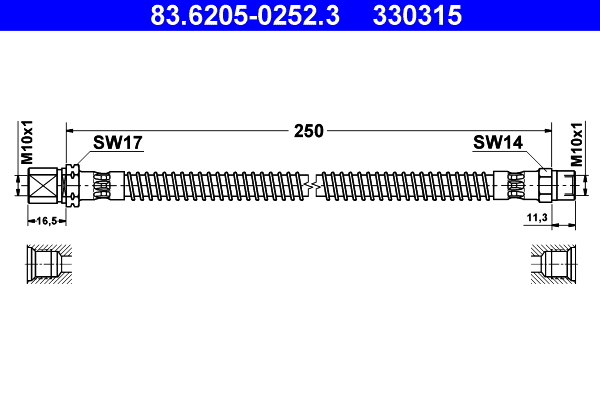 ATE 83.6205-0252.3 Bremsschlauch