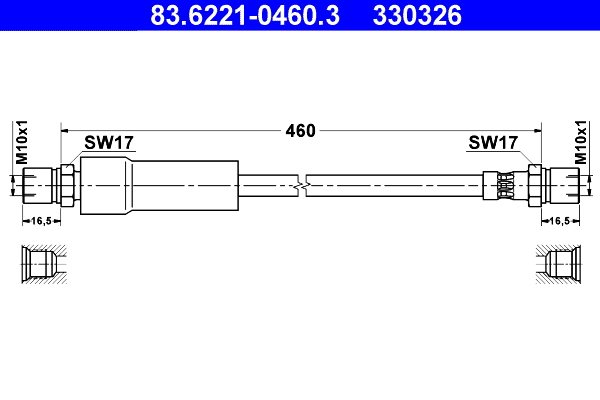 ATE 83.6221-0460.3 Bremsschlauch