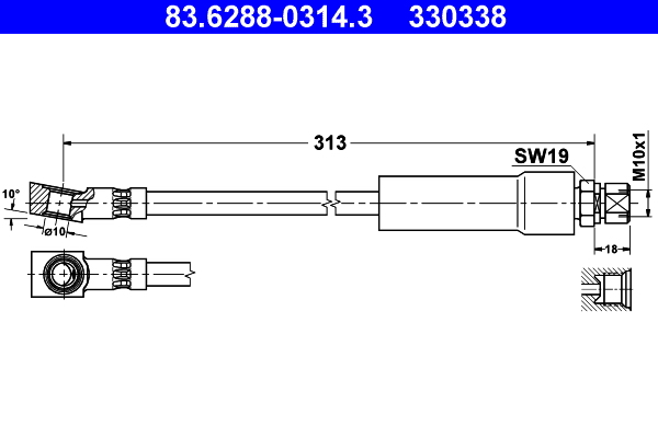 ATE 83.6288-0314.3 Bremsschlauch