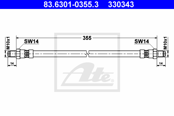 ATE 83.6301-0355.3 Flessibile del freno