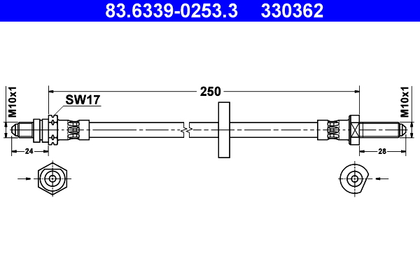 ATE 83.6339-0253.3 Bremsschlauch