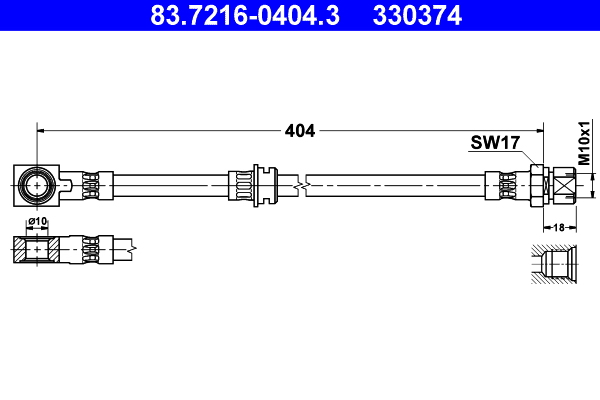 ATE 83.7216-0404.3 Bremsschlauch