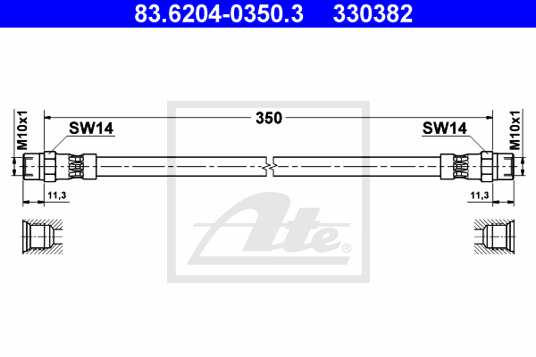 ATE 83.6204-0350.3 Flessibile del freno