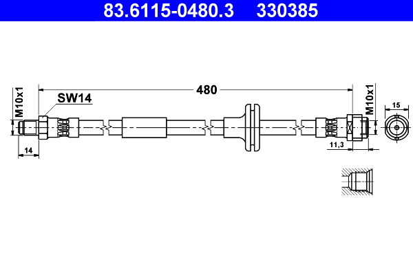ATE 83.6115-0480.3 Bremsschlauch