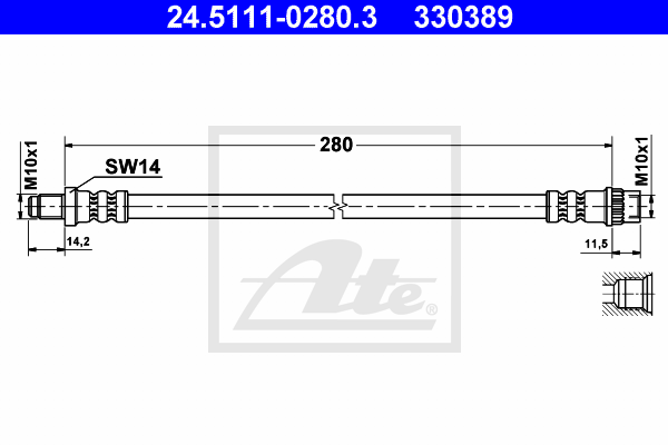 ATE 24.5111-0280.3 Flessibile del freno