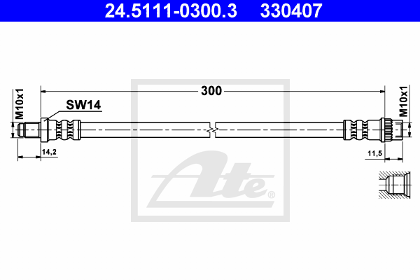 ATE 24.5111-0300.3 Flessibile del freno