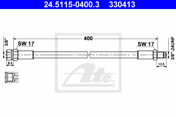 ATE 24.5115-0400.3 Flessibile del freno