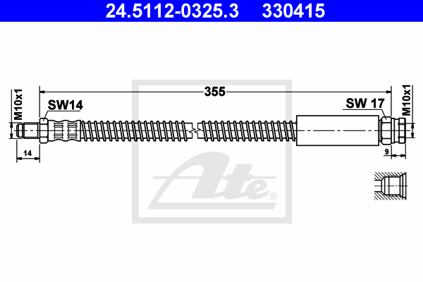 ATE 24.5112-0325.3 Flessibile del freno