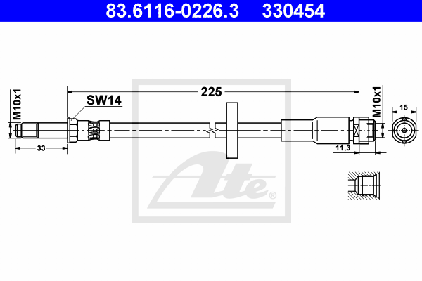 ATE 83.6116-0226.3 Flessibile del freno