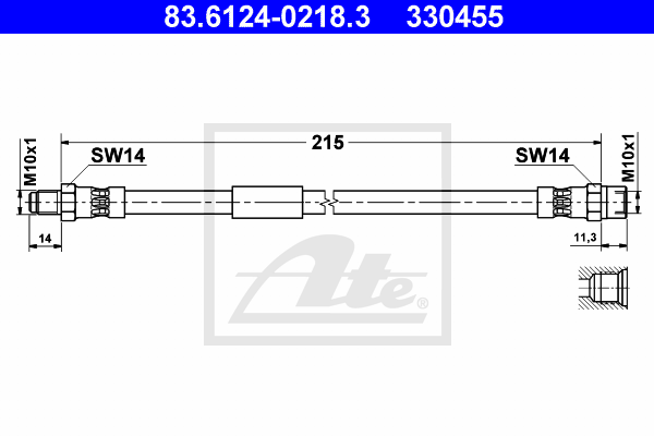 ATE 83.6124-0218.3 Flessibile del freno-Flessibile del freno-Ricambi Euro