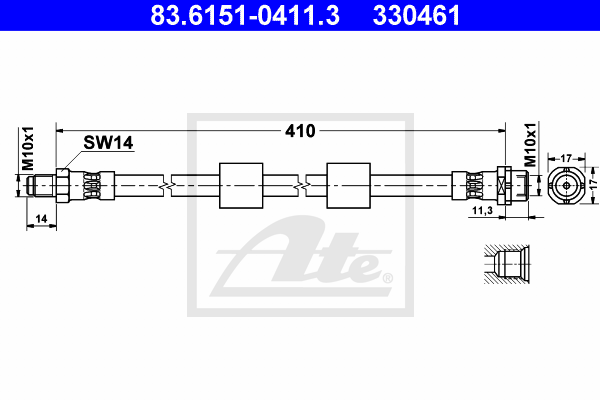 ATE 83.6151-0411.3 Flessibile del freno-Flessibile del freno-Ricambi Euro