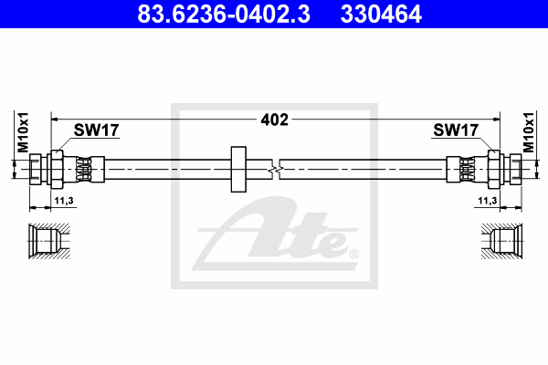 ATE 83.6236-0402.3 Flessibile del freno