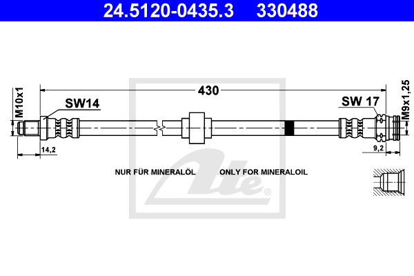 ATE 24.5120-0435.3 Flessibile del freno