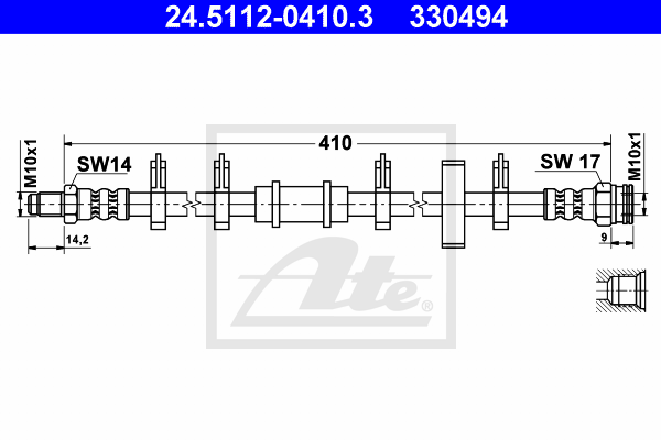 ATE 24.5112-0410.3 Flessibile del freno