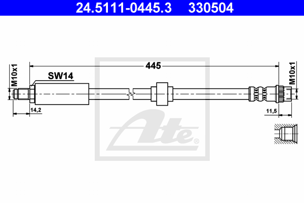 ATE 24.5111-0445.3 Flessibile del freno