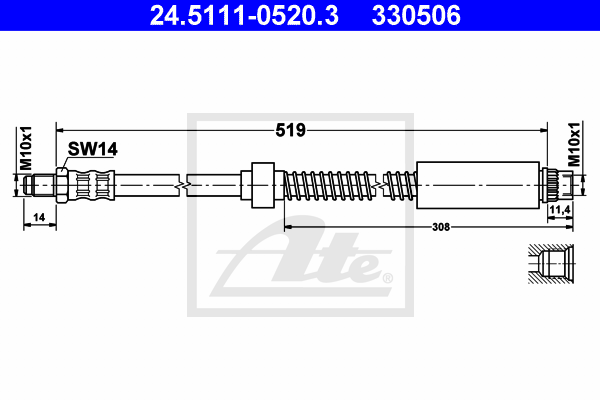 ATE 24.5111-0520.3 Flessibile del freno