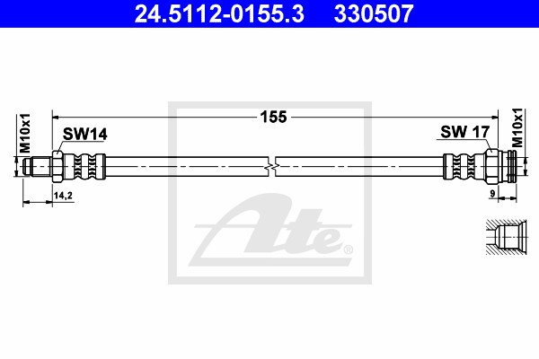 ATE 24.5112-0155.3 Flessibile del freno