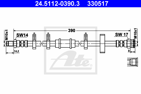 ATE 24.5112-0390.3 Flessibile del freno