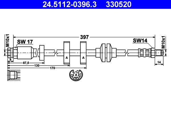 ATE 24.5112-0396.3 Bremsschlauch
