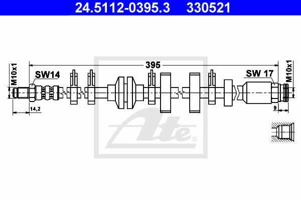 ATE 24.5112-0395.3 Flessibile del freno