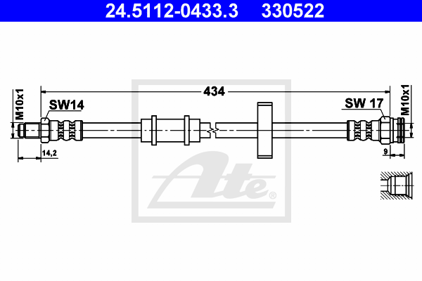 ATE 24.5112-0433.3 Flessibile del freno