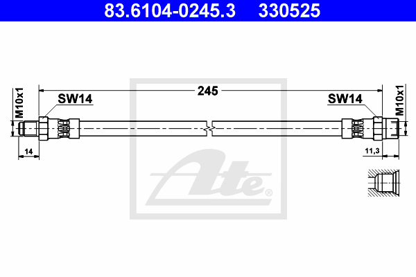 ATE 83.6104-0245.3 Flessibile del freno