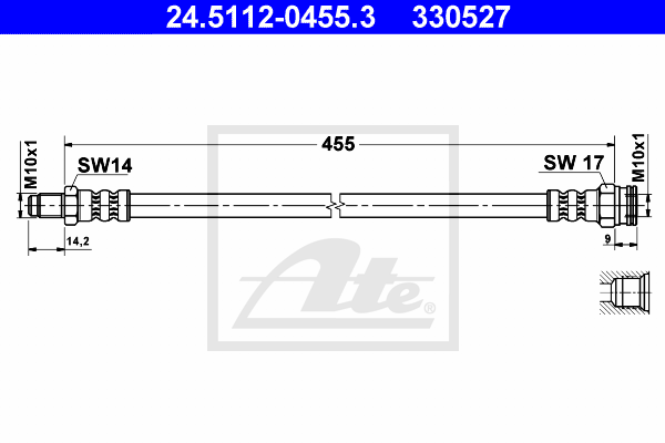 ATE 24.5112-0455.3 Flessibile del freno-Flessibile del freno-Ricambi Euro