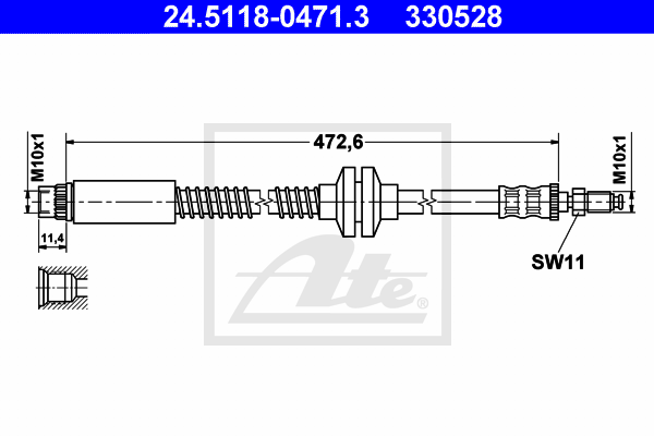 ATE 24.5118-0471.3 Flessibile del freno