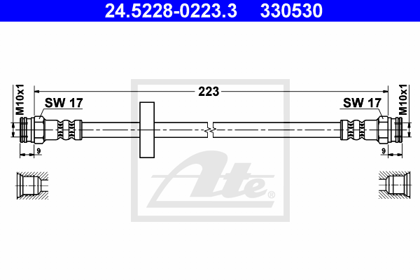 ATE 24.5228-0223.3 Flessibile del freno-Flessibile del freno-Ricambi Euro