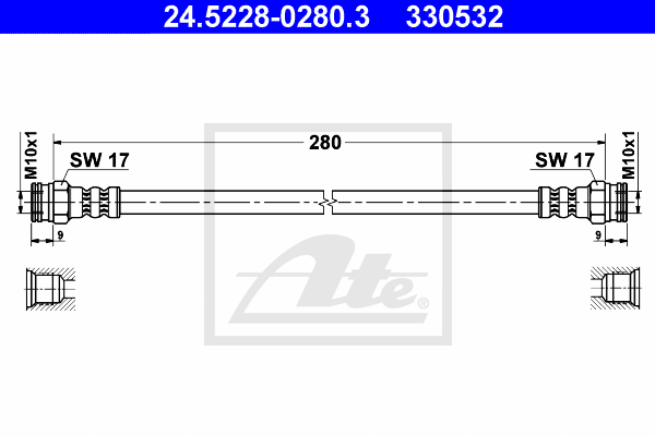 ATE 24.5228-0280.3 Flessibile del freno