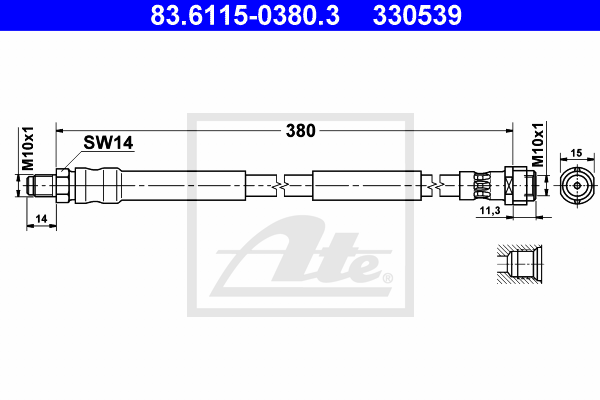 ATE 83.6115-0380.3 fékcső