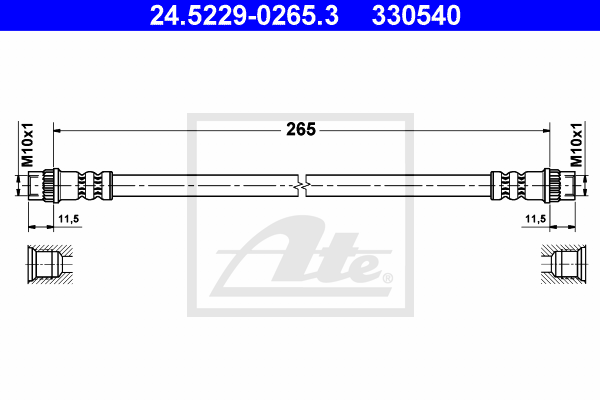 ATE 24.5229-0265.3 Flessibile del freno