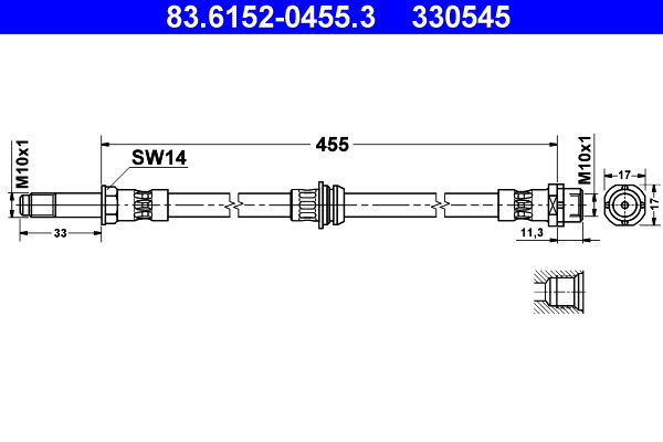 ATE 83.6152-0455.3 Bremsschlauch