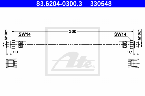 ATE 83.6204-0300.3 Flessibile del freno-Flessibile del freno-Ricambi Euro