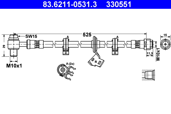 ATE 83.6211-0531.3 Bremsschlauch