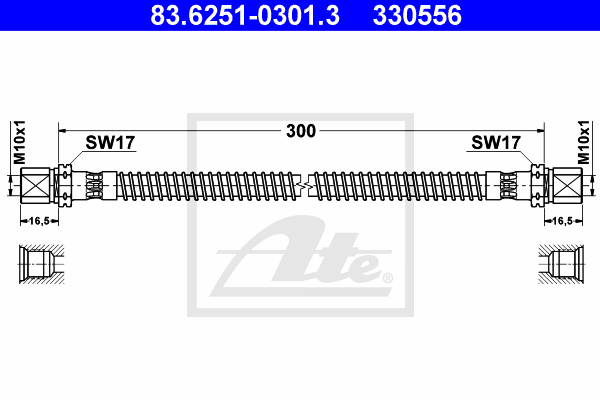 ATE 83.6251-0301.3 Flessibile del freno
