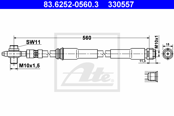 ATE 83.6252-0560.3 Flessibile del freno-Flessibile del freno-Ricambi Euro