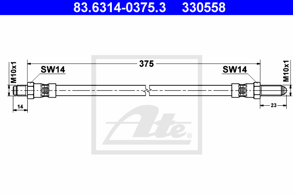 ATE 83.6314-0375.3 Flessibile del freno