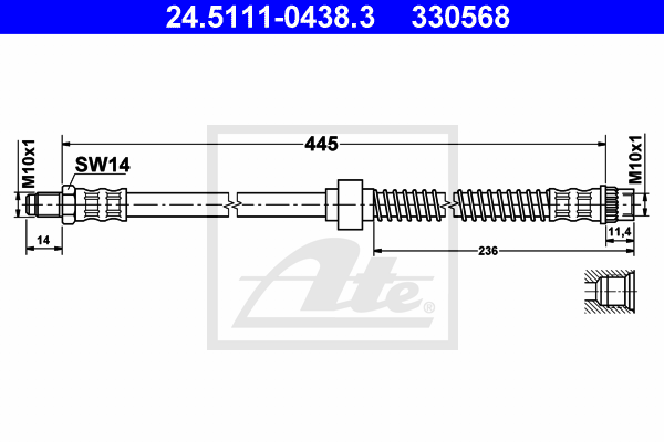 ATE 24.5111-0438.3 Flessibile del freno