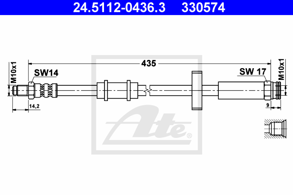 ATE 24.5112-0436.3 Flessibile del freno-Flessibile del freno-Ricambi Euro