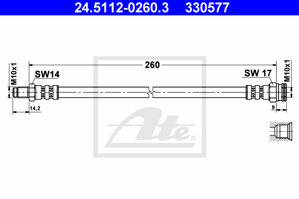 ATE 24.5112-0260.3 Flessibile del freno