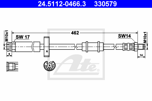 ATE 24.5112-0466.3 Flessibile del freno