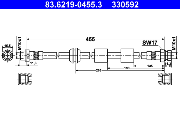 ATE 83.6219-0455.3 Bremsschlauch
