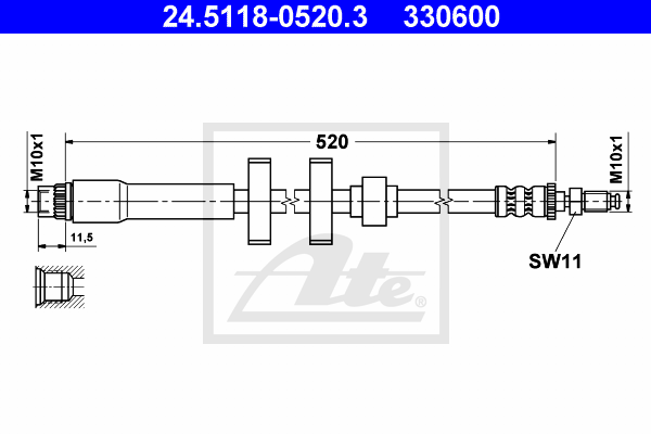 ATE 24.5118-0520.3 Flessibile del freno