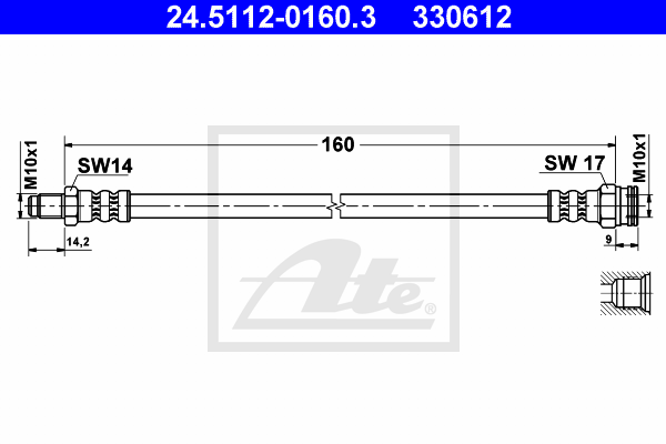 ATE 24.5112-0160.3 Flessibile del freno