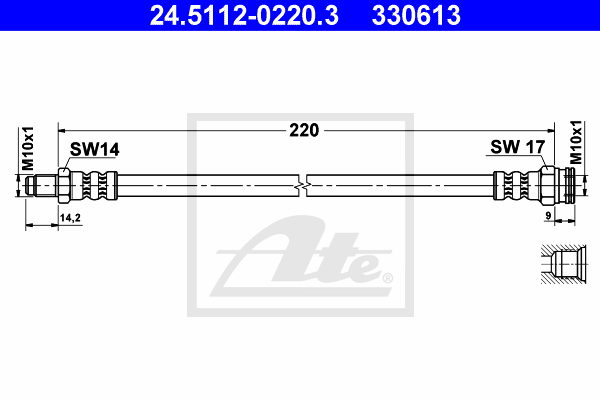 ATE 24.5112-0220.3 Flessibile del freno