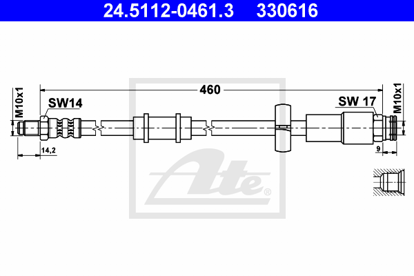 ATE 24.5112-0461.3 Flessibile del freno