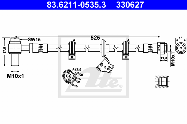 ATE 83.6211-0535.3 Flessibile del freno-Flessibile del freno-Ricambi Euro